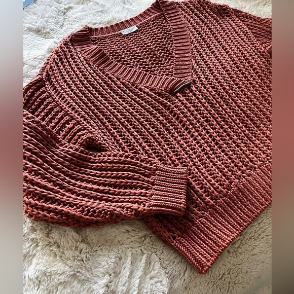 Brunello Cucinelli Woven Terracotta Sunset Handknit Sweater Size Small - Picture 6 of 9